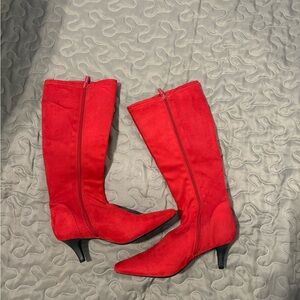 Red Women's Knee-High Boots